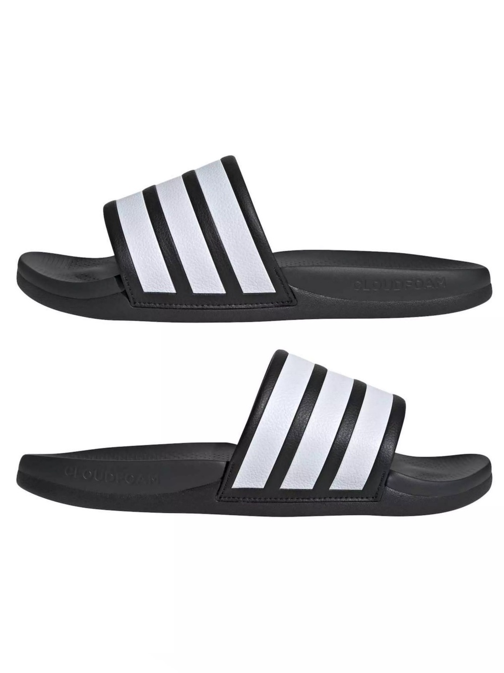NWT adidas Cloudfoam Slides Black/ White Sz 9